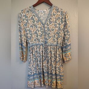 NorthStyle V-neck Drawstring Waisted Peasant Tunic Top/Dress Size Medium